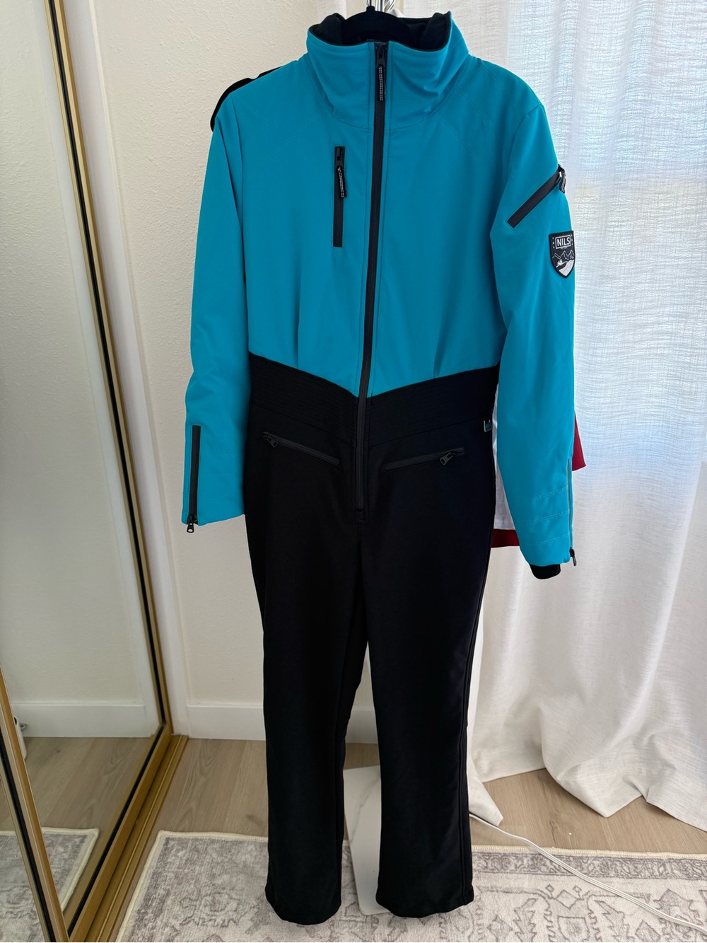 NILS Kora Teal and Black One-Piece Ski Suit Size 8
